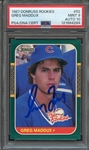 1987 DONRUSS ROOKIES 52 SIGNED GREG MADDUX PSA MINT 9 PSA/DNA AUTO 10