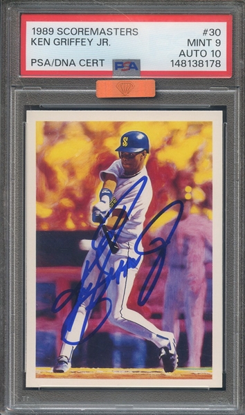 1989 SCOREMASTERS 30 SIGNED KEN GRIFFEY JR PSA MINT 9 PSA/DNA AUTO 10 MBA BRONZE