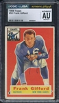 1956 TOPPS 53 SIGNED FRANK GIFFORD CGC AUTHENTIC JSA AUTO 9