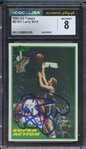 1981 TOPPS E101 SIGNED LARRY BIRD CGC NM-MT 8 JSA AUTO AUTHENTIC