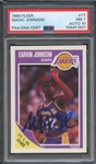 1989 FLEER 77 SIGNED MAGIC JOHNSON PSA NM 7 PSA/DNA AUTO 10