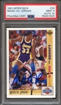 1991 UPPER DECK 34 SIGNED MAGIC JOHNSON PSA MINT 9 PSA/DNA AUTO 10