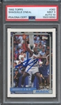 1992 TOPPS 362 SIGNED SHAQUILLE ONEAL PSA MINT 9 PSA/DNA AUTO 10