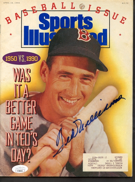 TED WILLIAMS SIGNED SPORTS ILLUSTRATED MAGAZINE JSA AUTHENTIC WITH LOA