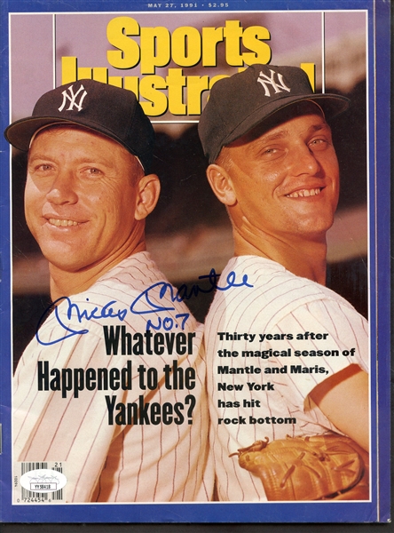 MICKEY MANTLE SIGNED AND INSCRIBED NO. 7 SPORTS ILLUSTRATED MAGAZINE JSA AUTHENTIC WITH LOA