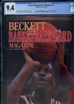 MICHAEL JORDAN BASKETBALL BECKETT NUMBER 1 ISSUE MARCH/APRIL 1990 CGC 9.4 OFF WHITE TO WHITE