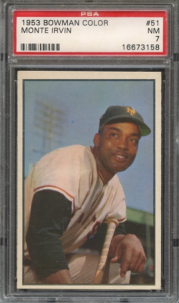 1953 BOWMAN COLOR 51 MONTE IRVIN PSA NM 7