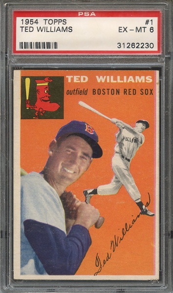1954 TOPPS 1 TED WILLIAMS PSA EX-MT 6