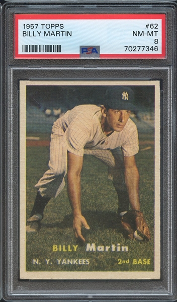 1957 TOPPS 62 BILLY MARTIN PSA NM-MT 8