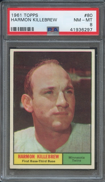 1961 TOPPS 80 HARMON KILLEBREW PSA NM-MT 8