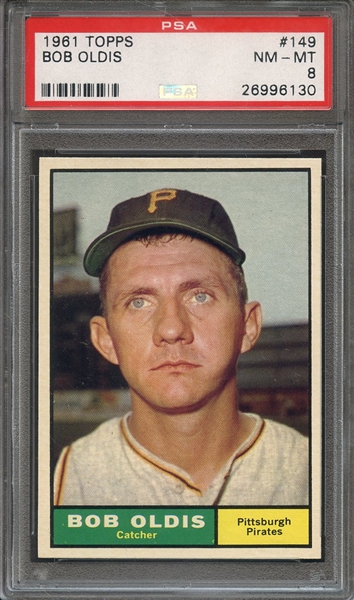 1961 TOPPS 149 BOB OLDIS PSA NM-MT 8