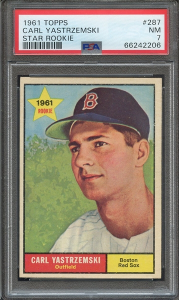 1961 TOPPS 287 CARL YASTRZEMSKI STAR ROOKIE PSA NM 7