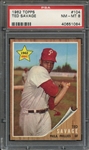 1962 TOPPS 104 TED SAVAGE PSA NM-MT 8