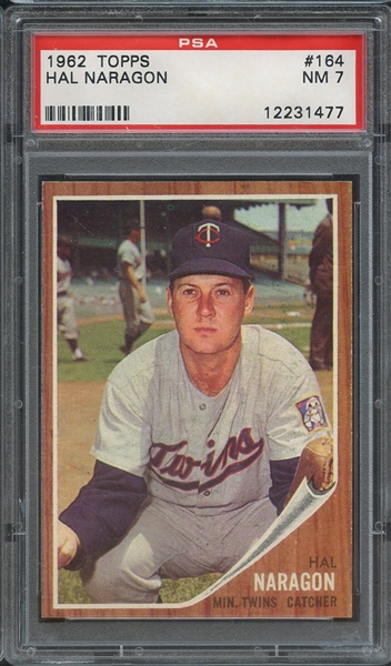 1962 TOPPS 164 HAL NARAGON PSA NM 7