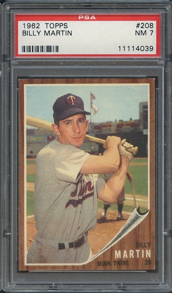 1962 TOPPS 208 BILLY MARTIN PSA NM 7