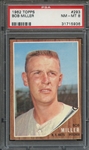 1962 TOPPS 293 BOB MILLER PSA NM-MT 8