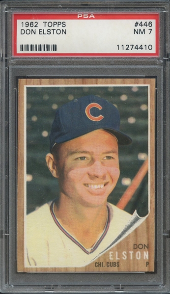1962 TOPPS 446 DON ELSTON PSA NM 7