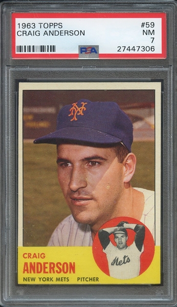 1963 TOPPS 59 CRAIG ANDERSON PSA NM 7