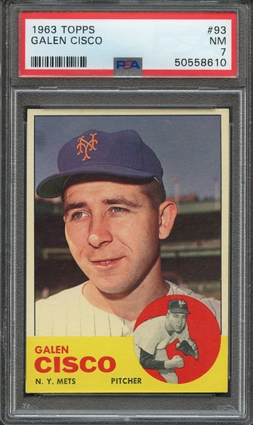 1963 TOPPS 93 GALEN CISCO PSA NM 7