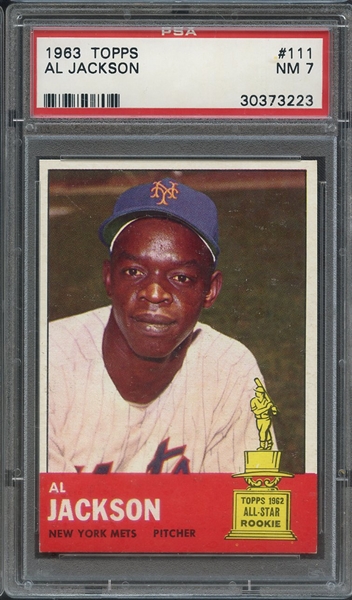 1963 TOPPS 111 AL JACKSON PSA NM 7