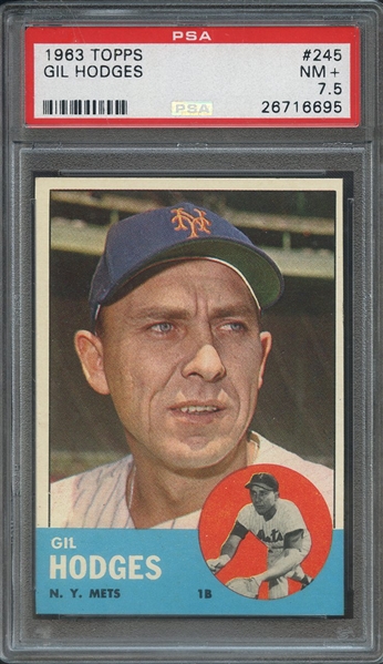 1963 TOPPS 245 GIL HODGES PSA NM+ 7.5