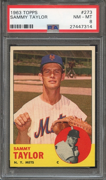 1963 TOPPS 273 SAMMY TAYLOR PSA NM-MT 8