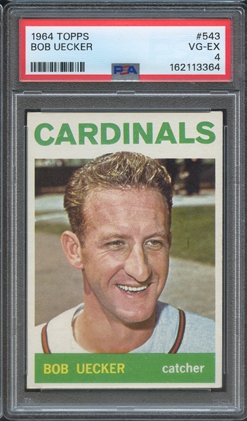 1964 TOPPS 543 BOB UECKER PSA VG-EX 4