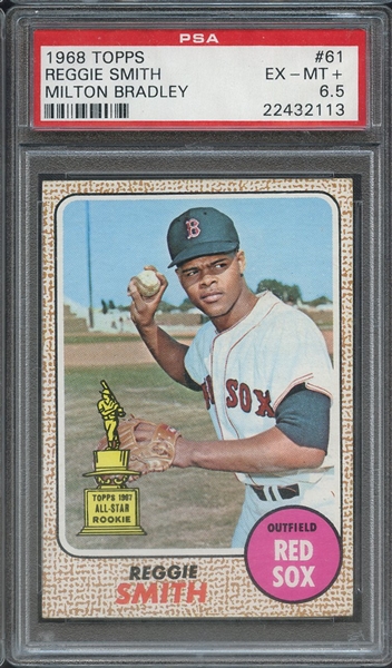 1968 TOPPS MILTON BRADLEY 61 REGGIE SMITH MILTON BRADLEY PSA EX-MT+ 6.5