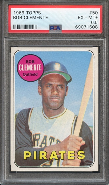 1969 TOPPS 50 BOB CLEMENTE PSA EX-MT+ 6.5