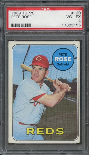 1969 TOPPS 120 PETE ROSE PSA VG-EX 4