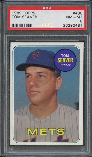 1969 TOPPS 480 TOM SEAVER PSA NM-MT 8