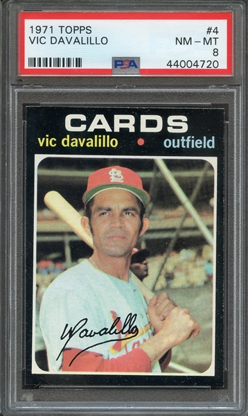 1971 TOPPS 4 VIC DAVALILLO PSA NM-MT 8