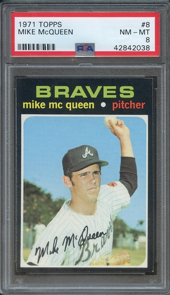 1971 TOPPS 8 MIKE McQUEEN PSA NM-MT 8
