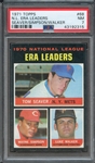 1971 TOPPS 68 N.L. ERA LEADERS SEAVER/SIMPSON/WALKER PSA NM 7