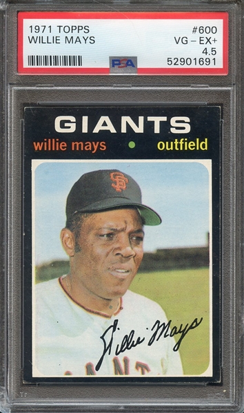 1971 TOPPS 600 WILLIE MAYS PSA VG-EX+ 4.5