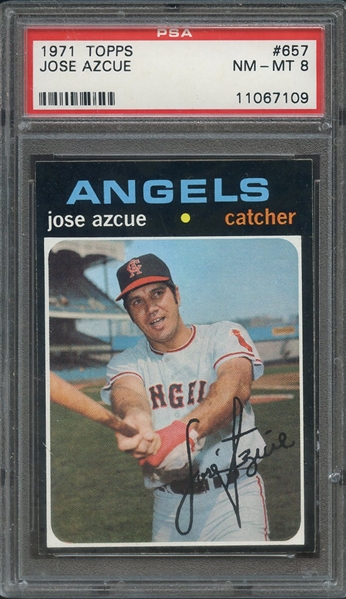 1971 TOPPS 657 JOSE AZCUE PSA NM-MT 8