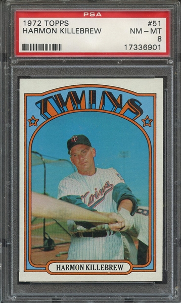 1972 TOPPS 51 HARMON KILLEBREW PSA NM-MT 8