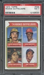 1974 TOPPS 598 ROOKIE OUTFIELDERS PSA NM 7