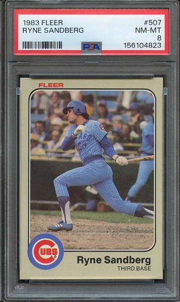 1983 FLEER 507 RYNE SANDBERG PSA NM-MT 8