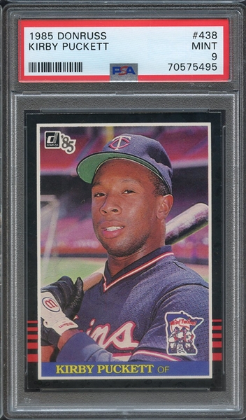 1985 DONRUSS 438 KIRBY PUCKETT PSA MINT 9