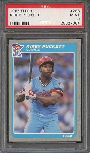 1985 FLEER 286 KIRBY PUCKETT PSA MINT 9