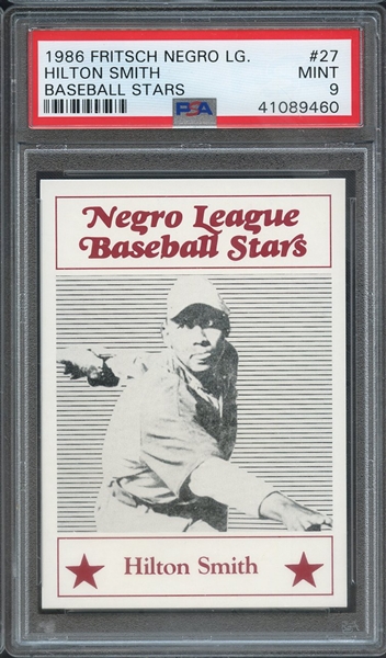 1986 FRITSCH NEGRO LEAGUE BASEBALL STARS 27 HILTON SMITH BASEBALL STARS PSA MINT 9