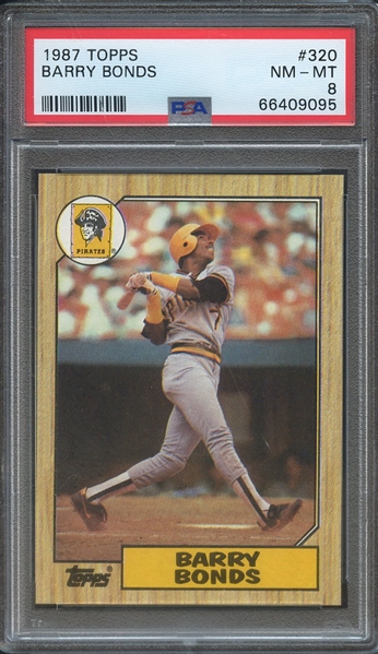 1987 TOPPS 320 BARRY BONDS PSA NM-MT 8