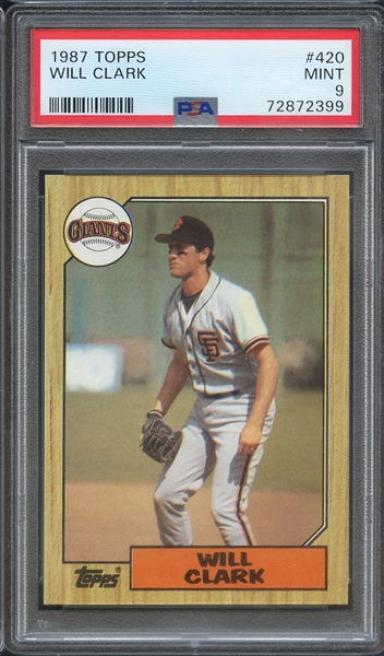 1987 TOPPS 420 WILL CLARK PSA MINT 9