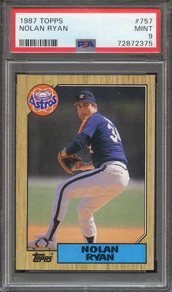 1987 TOPPS 757 NOLAN RYAN PSA MINT 9