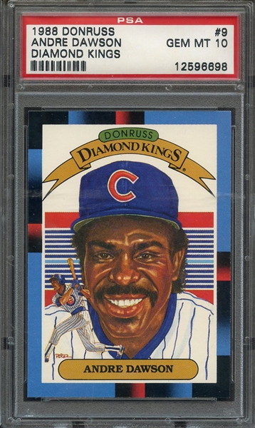 1988 DONRUSS 9 ANDRE DAWSON DIAMOND KINGS PSA GEM MT 10