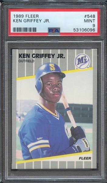 1989 FLEER 548 KEN GRIFFEY JR. PSA MINT 9