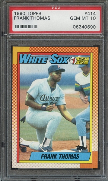 1990 TOPPS 414 FRANK THOMAS NAME ON FRONT PSA GEM MT 10