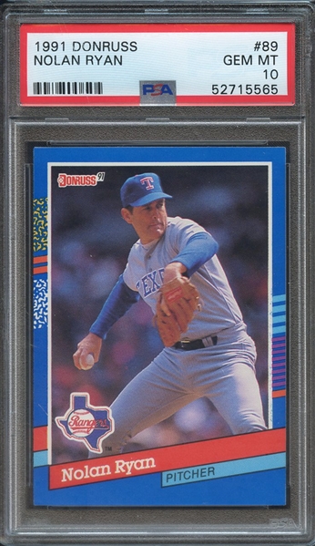 1991 DONRUSS 89 NOLAN RYAN PSA GEM MT 10