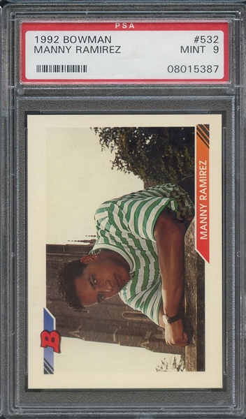 1992 BOWMAN 532 MANNY RAMIREZ PSA MINT 9